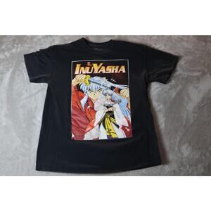 InuYasha Shirt Mens Medium Black Anime Viz Media Graphic Tee 2000s Sesshomaru